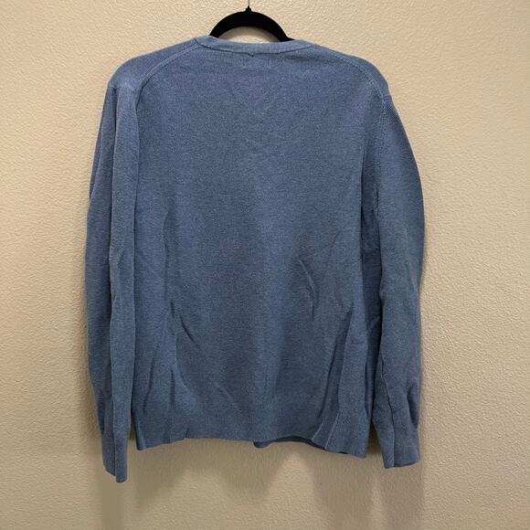 Izod Men's Blue V-Neck Knit Pullover Sweater Size Large - Picture 6 of 6